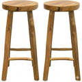Barhocker aus Teakholz, geölt, 72 cm, bis 120 kg belastbar, 2er Set, Landhausstil