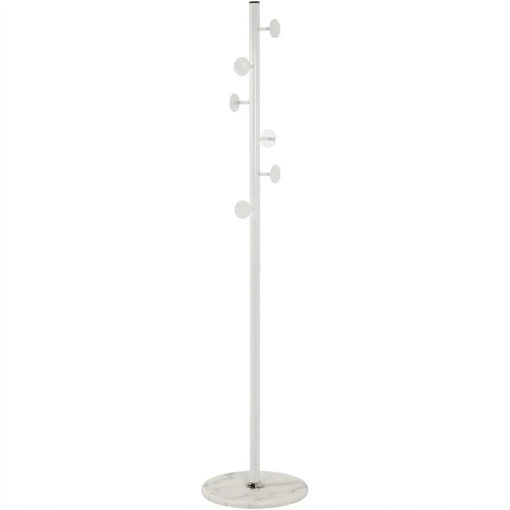 Moderner Kleiderständer aus Marmor und Metall, Weiß, H 180 x Ø 35 cm