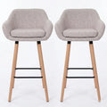 Moderner Barhocker-Set mit Textilbezug, Creme-Grau