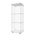 Transparente Glasvitrine mit LED und Schloss, 3 Einlegeböden, ideal für Wohn- und Schlafzimmer